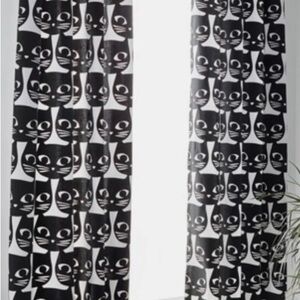 IKEA Black and White Cat-Face Kids Curtains